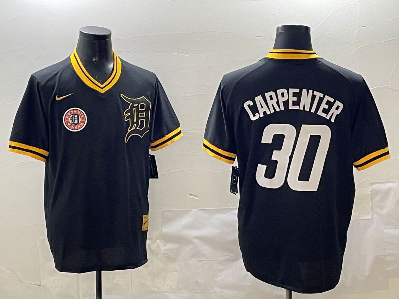 Men Detroit Tigers 30 Carpenter Black Gold Game 2025 Nike MLB Jersey style 6